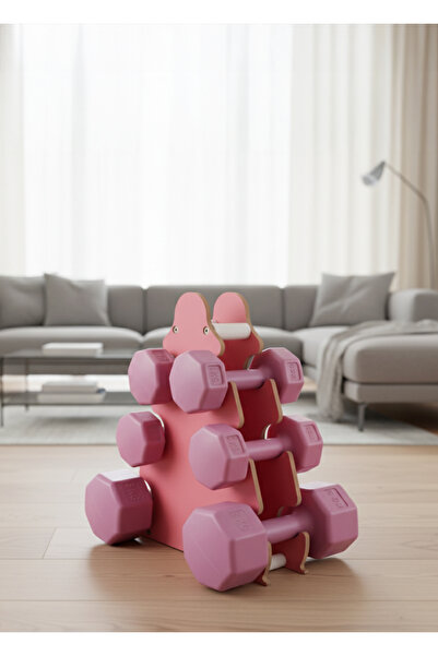 Besinistanbul PSSPOR 3 Set Pembe Renk Dambıl Seti + Stand ( 2 Adet 1KG - 2 Ad...