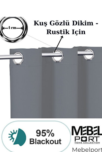 MebelPort Curtain Blackkout Fountain Stitching Shape Single Wing