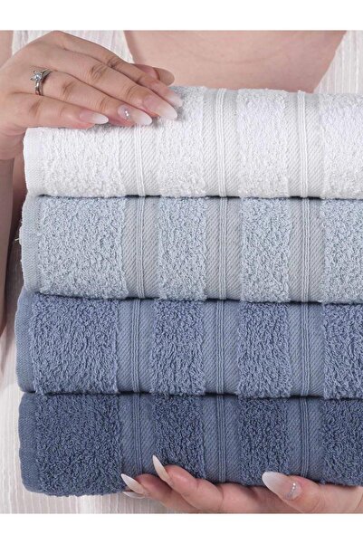 Acacia 4-Piece Towel Set High Absorbent Gla - Blue Tones 50X90 cm