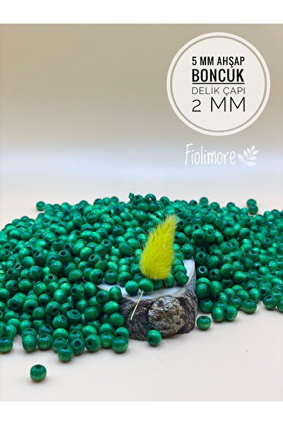 Fiolimore Mărgele de lemn verde de 5 mm (25 grame 315 bucăți) Diametru gaură ...