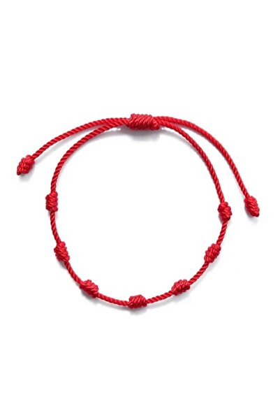 Wild Bracelets Adjustable bracelet for adults/children, with Tibetan knots, deep red cord