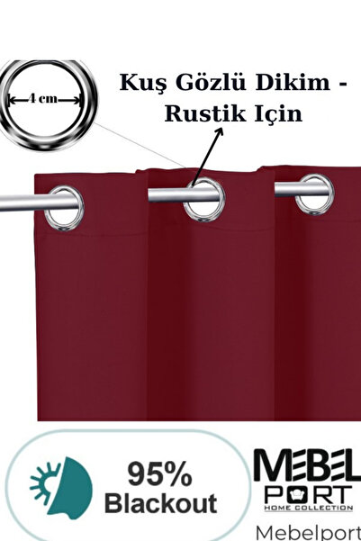 MebelPort Curtain Blackkout Fountain Stitching Shape Single Wing