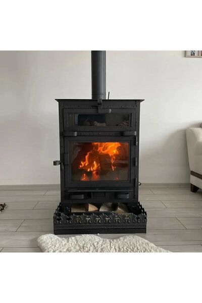 Türütoğlu Kuzine Şömine Kuzineli Rize Şöminesi Vega Model Desenli-fırınlı-odun/kömür Yakıtlı
