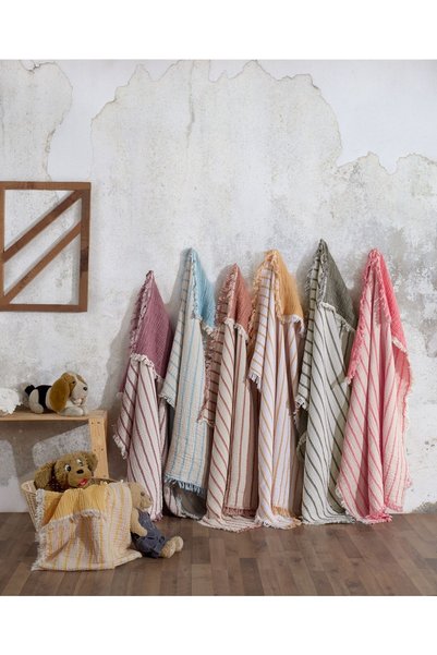 Medaillon Home Khaki 100% Cotton 4 Layer Double Sided Muslin Baby Blanket & Children's Muslin Blanket