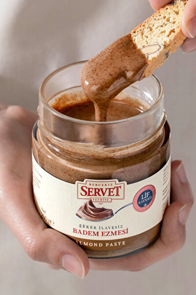 BERCEKIZ SERVET ŞEKERLEME Şeker Ilavesiz %100 Badem Ezmesi 200 gr