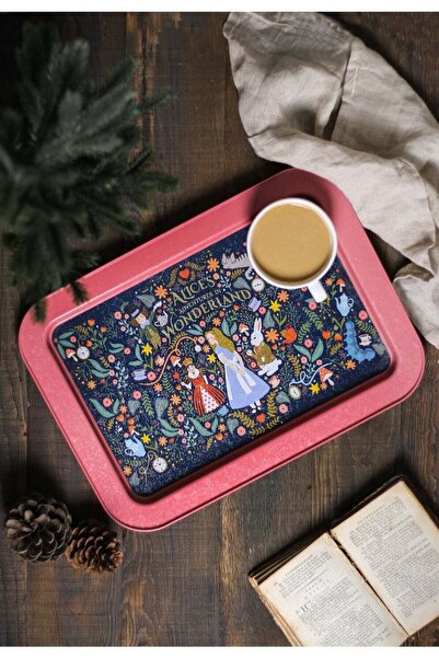 Hesaplı Kasa Fairytale Patterned Grande Metal Tray, 31 X 43 cm