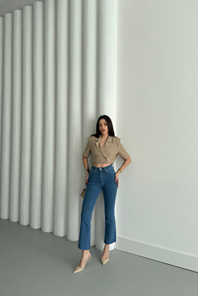 XRAY JEANS Kadın Jeans Bol İspanyol Paça A.Mavi Kot Pantolon