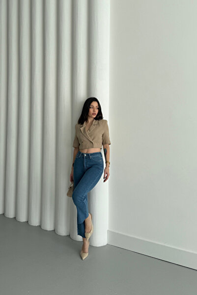 XRAY JEANS Kadın Jeans Bol İspanyol Paça A.Mavi Kot Pantolon