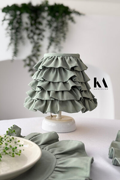 KaiAtelier Minty Fırfırlı Kablosuz Masa Lambası