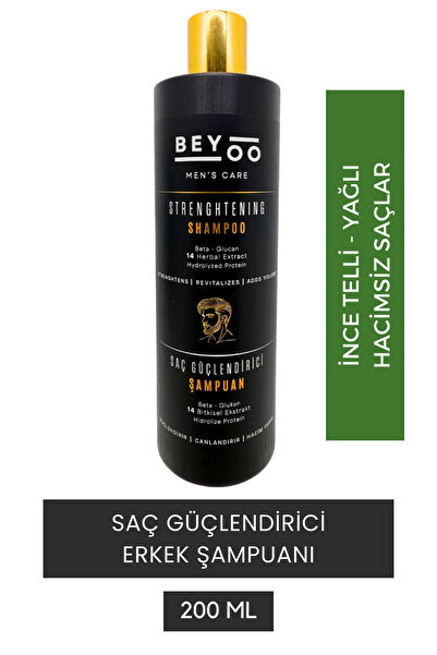 Beyoo Erkekler İçin Saç Güçlendirici ve Dökülme Karşıtı Profesyonel Şampuan 200 ml - Biotin & Keratin