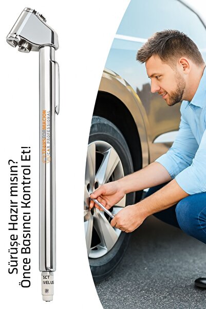 ModaCar Metal Lastik Hava Basınç Ölçer Uyumlu – 120 PSI Otomobil, Motosiklet, Bisiklet ve Ticari Araçlar