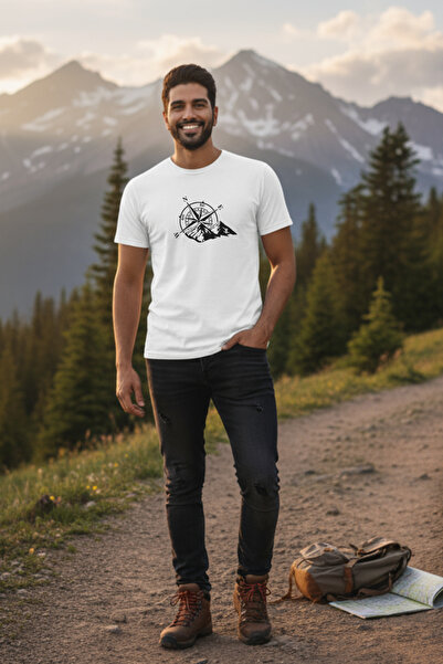 noetr Ανδρικό μπλουζάκι Basic Traveler Compass σε λευκό χρώμα