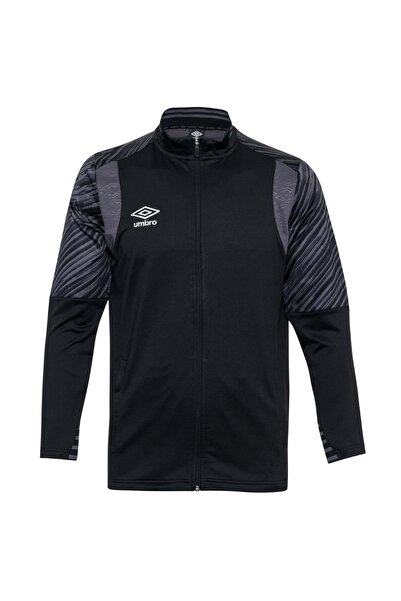 UMBRO TC-0211 Plus Camp Jacket Hooded Sweat Φούτερ Ανδρικό Μπουφάν ΜΑΥΡΟ