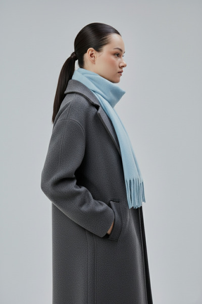 derikem Şal de iarnă de bază din acril cu textura moale pentru femei, albastru