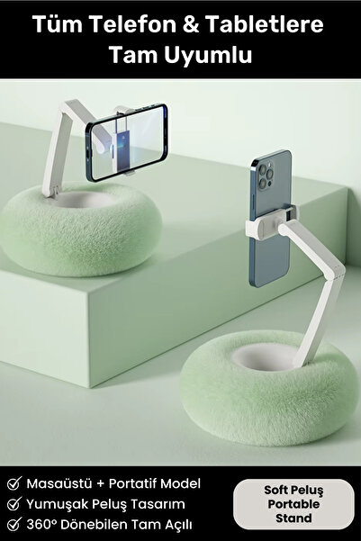 Noriyen Peluş Yastık 360 Derece Rotasyon Yükseklik ve Açı Ayarlanabilir Telef...
