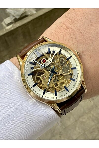 Reward Men's Wristwatch - Original Leather Cord, Automatic Waterproof