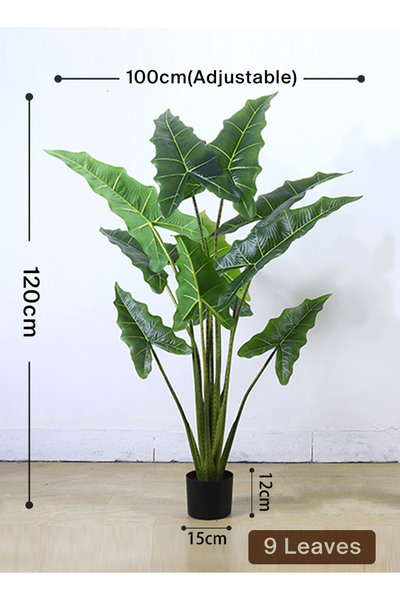 EqiEch شجرة اصطناعية، نبات محاكاة اصطناعي، نبات ساليان مزيف ذو 9 أوراق، شجرة ...