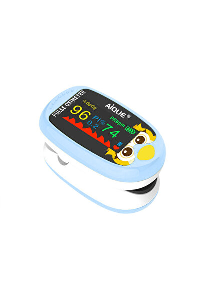 Choice جهاز قياس نبضات القلب AiQUE للأطفال بدون حافظة أزرق، جهاز قياس تشبع الأكسجين في الدم، جهاز مراقبة معدل ضربات القلب