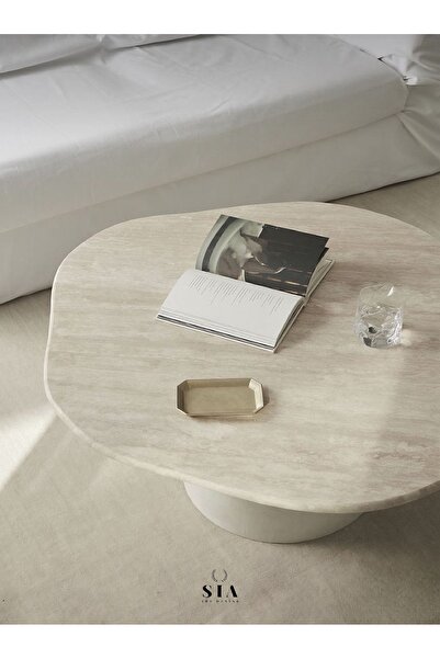 SİA ART DESİNG DOĞAL TRAVERTEN ORTA SEHPA