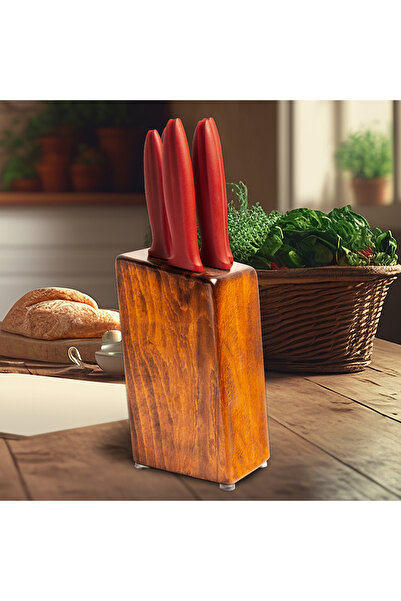 PİRGE "high Quality Stainless Steel Knife Set With Wooden Stand"5 Pcs. / 46032