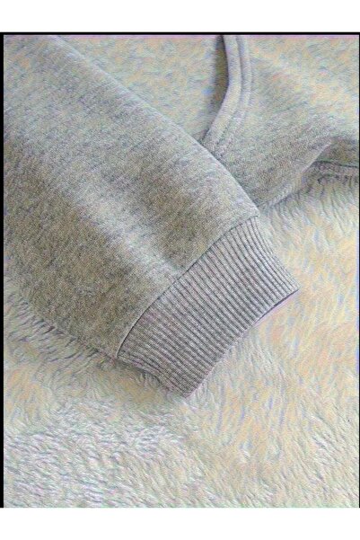 SELENA BUTİK Υπερμεγέθη Unisex Ζακέτα με φερμουάρ σε γκρι χρώμα