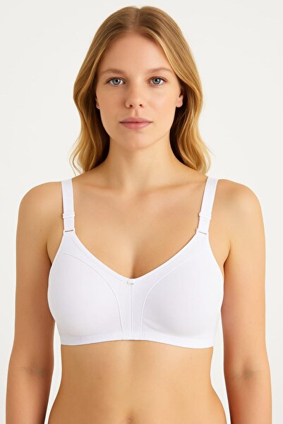 enmodaiçgiyim Λευκό χωρίς ραφή χτενισμένο βαμβακερό σουτιέν