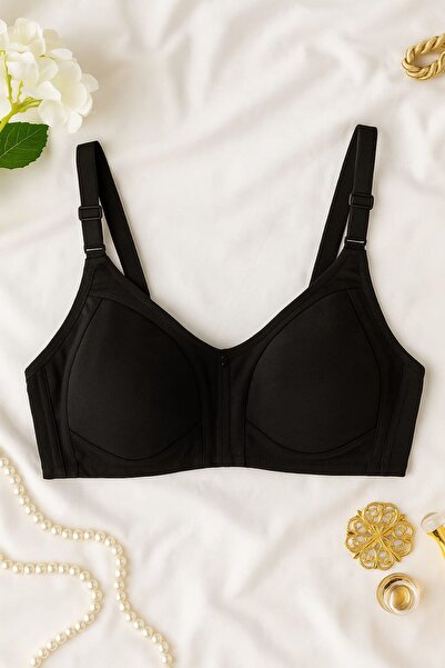 enmodaiçgiyim Безшовний трикотажний бюстгальтер для жінок - чорний