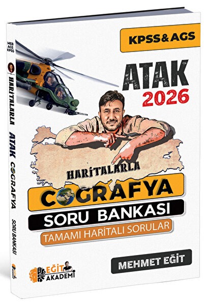 Eğit Akademi 2026 MEB - AGS - KPSS Haritalarla Atak Coğrafya Soru Bankası Mehmet Eğit / Eğit Akademi