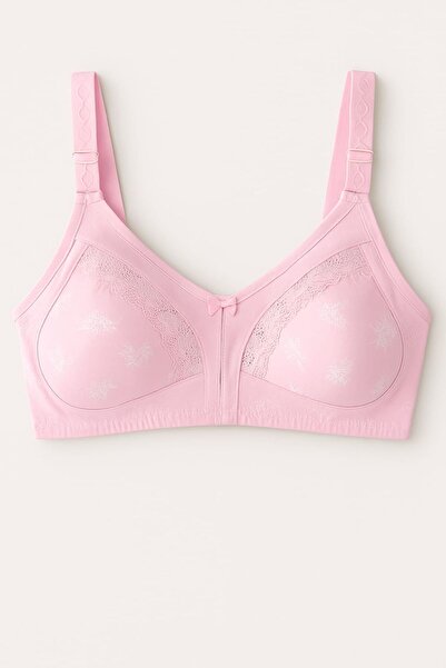 enmodaiçgiyim Sutien de recuperare Fără burete Fără sârmă Dantela fără sudură Sutien confortabil de zi cu zi Culoare roz