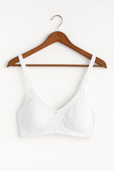 enmodaiçgiyim Λευκό χωρίς ραφή χτενισμένο βαμβακερό σουτιέν
