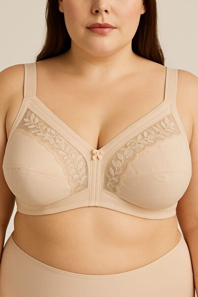 enmodaiçgiyim Бюстгальтер розміру L з мереживною обробкою, без кісточок і банел, з ефектом підтягування, чашка C – комфортна підтримка