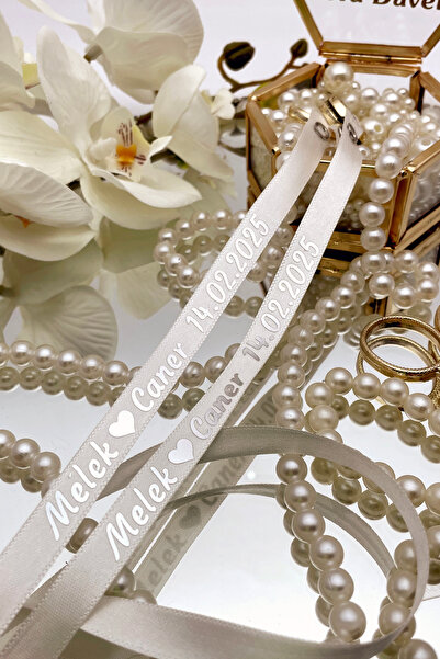 Lora Davet incili isimli Yüzük Kurdelesi Söz Kurdelesi Nişan Kurdelesi Döküle...