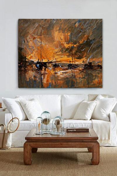 ColorVision Limandaki Balıkçılar Kanvas Tablo 100x120 cm