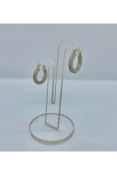 Nilonya Aksesuar Vip Seri Zirkon Taşlı Çelik Halka Küpe