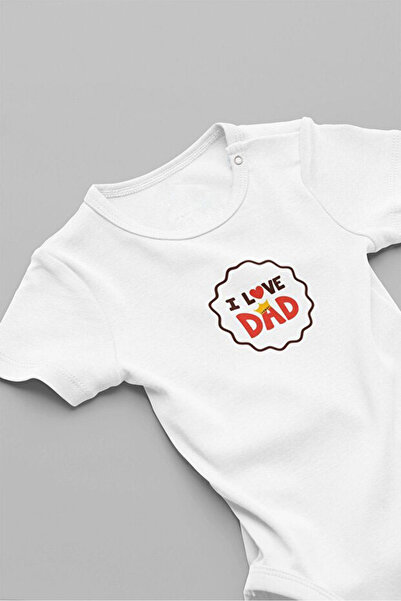 EYDUBABY بدلة أطفال مطبوعة بطباعة I Love Dad من القطن العضوي