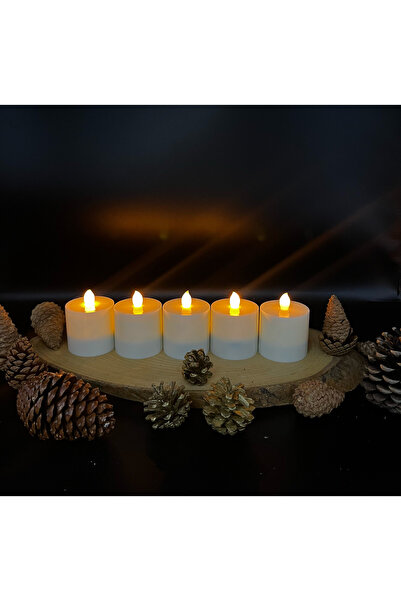 Led Mum 5 Adet 6 Cm Krem Renk Batom - 6 Cm Çap
