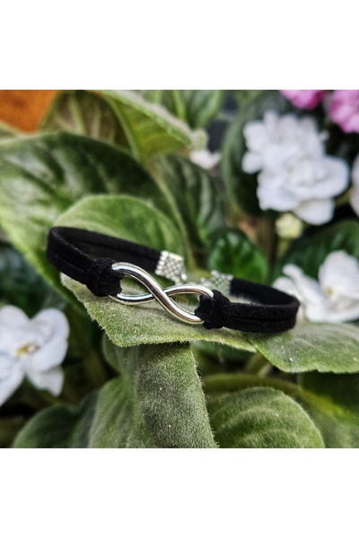 Wild Bracelets Bratara Infinit, din piele intoarsa neagra, lucrata manual by