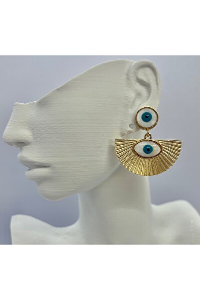 Nilonya Aksesuar Nazar Boncuklu Sallantılı Küpe