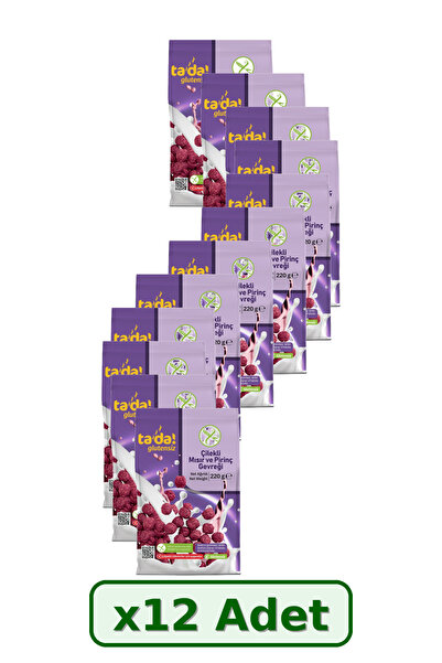 Tada Glutensiz Kahvaltılık Çilekli Mısır ve Pirinç Gevreği 220 gram 12 li Paket - Yerli Sağlıklı Beslenme