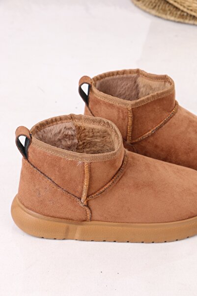 Sembu Mini Süet Yarım Bot Içi Tüylü Düz Taban Kadın Ayakkabı