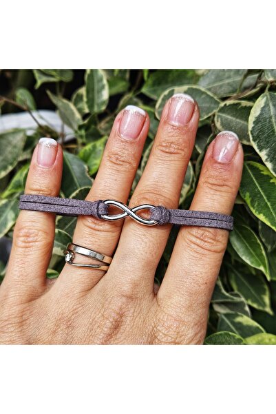 Wild Bracelets Infinity bracelet, made of suede, dark gray, handmade by