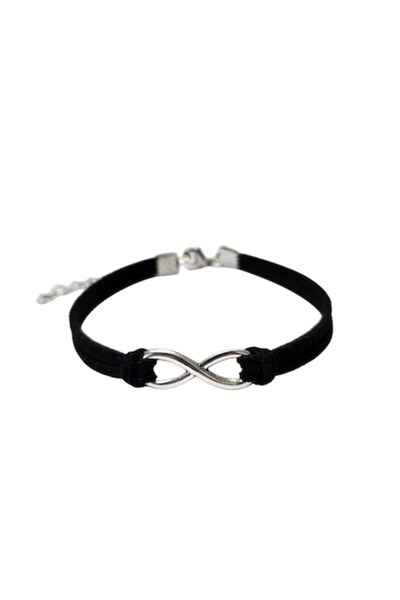 Wild Bracelets Bratara Infinit, din piele intoarsa neagra, lucrata manual by