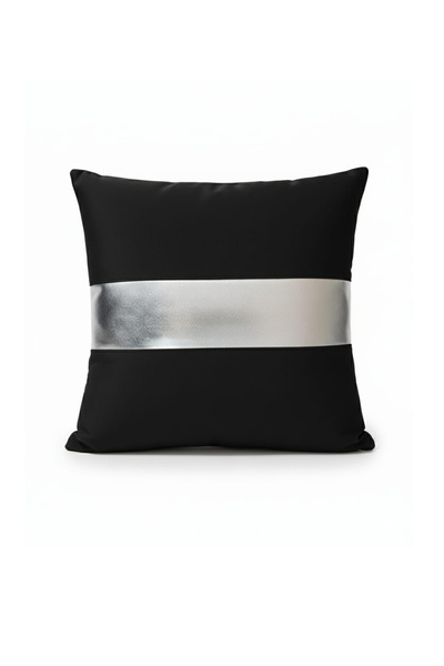 Nisahometeks Silver Detail Throw Pillow Cover Stain Resistant Erasable