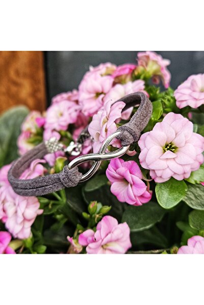 Wild Bracelets Infinity bracelet, made of suede, dark gray, handmade by