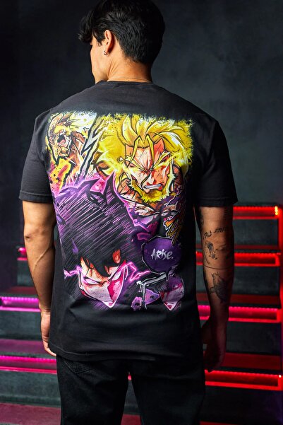 SHINOBIX Solo Leveling Anime Sung Jin Woo, Thoams Andre Oversize Printed T-Shirt