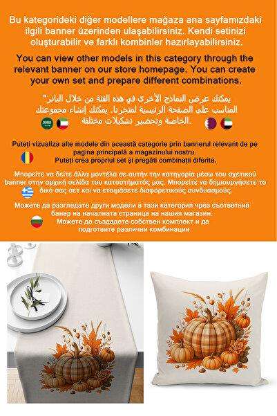 Bertille Home Autumn Plaid Series Double Side Printed Throw Pillow Case (Halloween Autumn Cushion Cover)