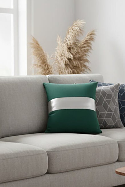 Nisahometeks Silver Detail Throw Pillow Cover Stain Resistant Erasable