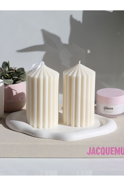 LALEZEN HOME Bulut standı Dekoratif Kokulu Mum Seti 2 li