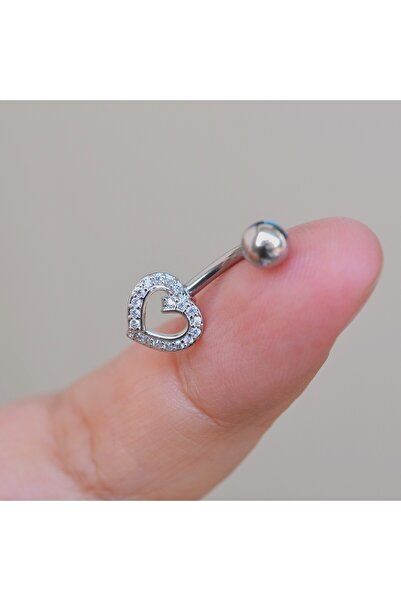 Heppii Kalpli Göbek Piercingi Çelik Silver Renkli Minimal
