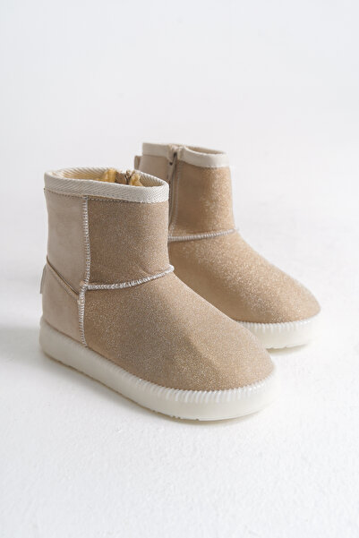 Moda Lime Işıklı Uzun Esnek Rahat Taban Kolay Giyim Soğuk Havalara Dayanıklı Süet Kürklü Çocuk Bot Çizme